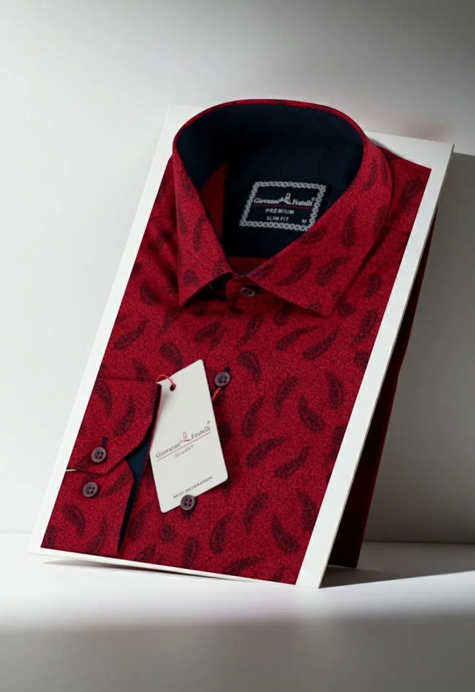 Slim Fit Uzun Kol Desenli Erkek Gömlek 3GMK311474002 - Giovanni Fratelli