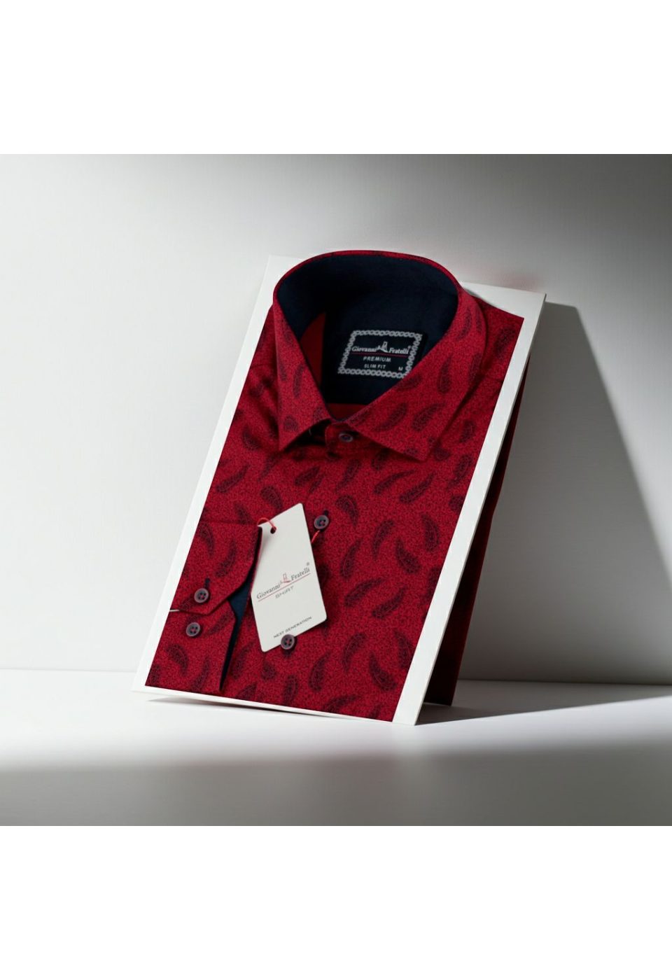 Slim Fit Uzun Kol Desenli Erkek Gömlek 3GMK311474002 - Giovanni Fratelli