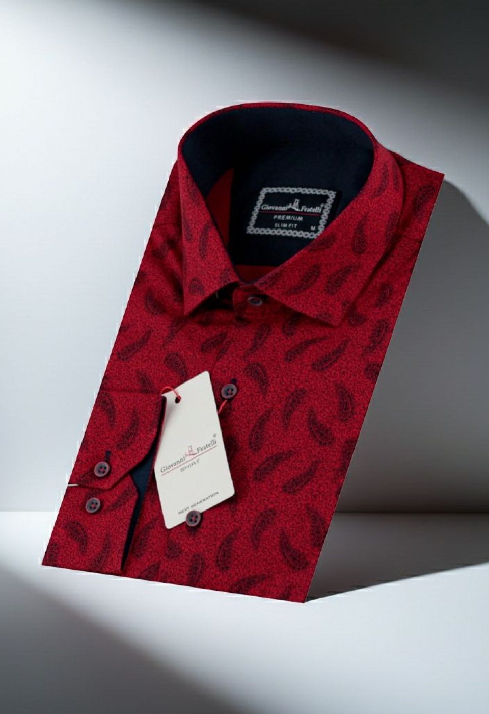 Slim Fit Uzun Kol Desenli Erkek Gömlek 3GMK311474002