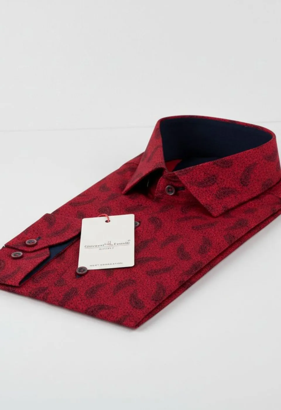 Slim Fit Uzun Kol Desenli Erkek Gömlek 3GMK311474002