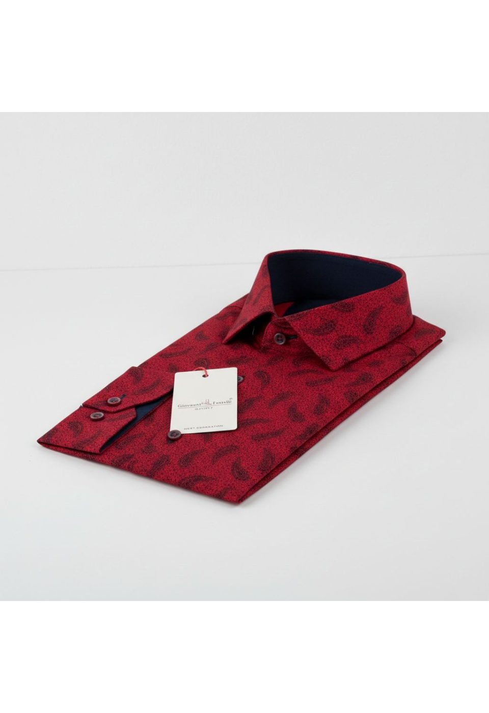 Slim Fit Uzun Kol Desenli Erkek Gömlek 3GMK311474002 - Giovanni Fratelli