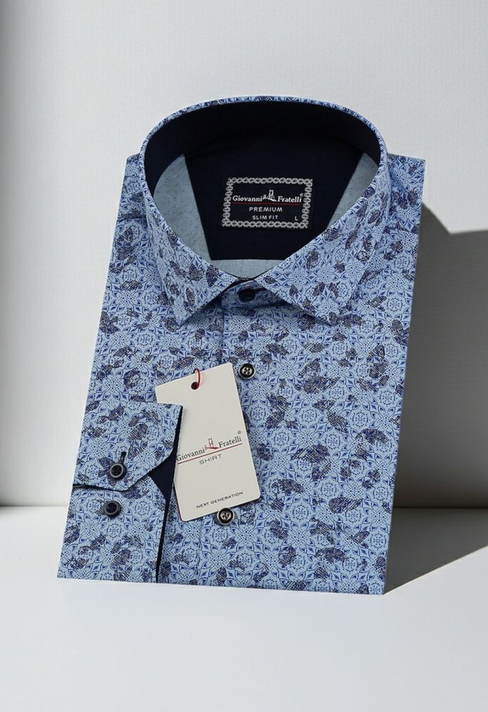 Slim Fit Uzun Kol Desenli Erkek Gömlek 3GMK311490009