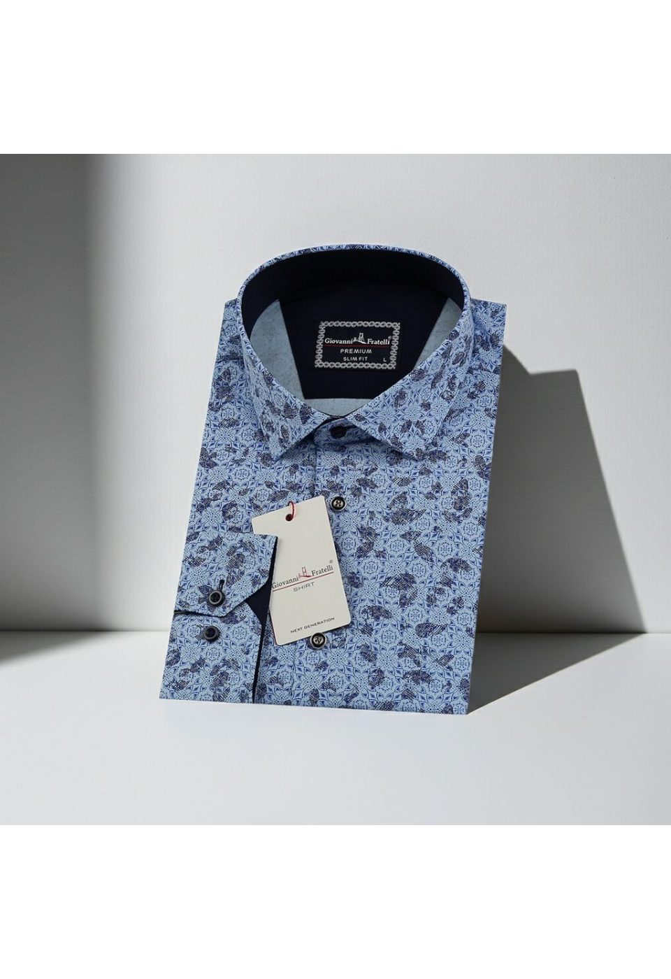 1490 CR 009 Slim Fit Uzun Kol Desenli Erkek Gömlek 3GMK311490009 - Giovanni Fratelli
