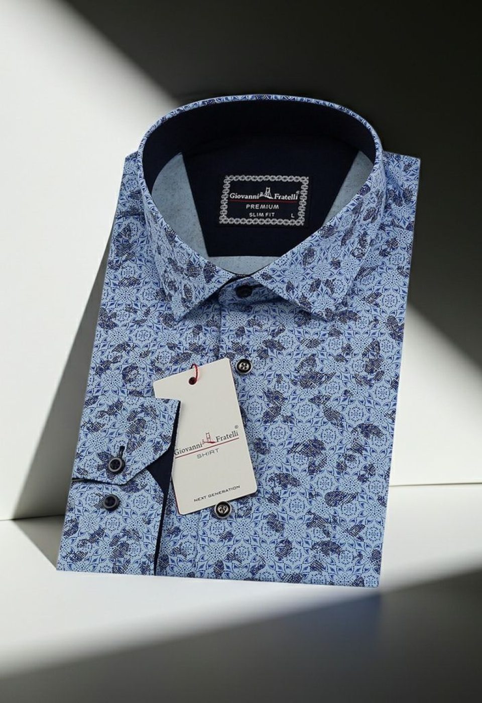 1490 CR 009 Slim Fit Uzun Kol Desenli Erkek Gömlek 3GMK311490009 - Giovanni Fratelli