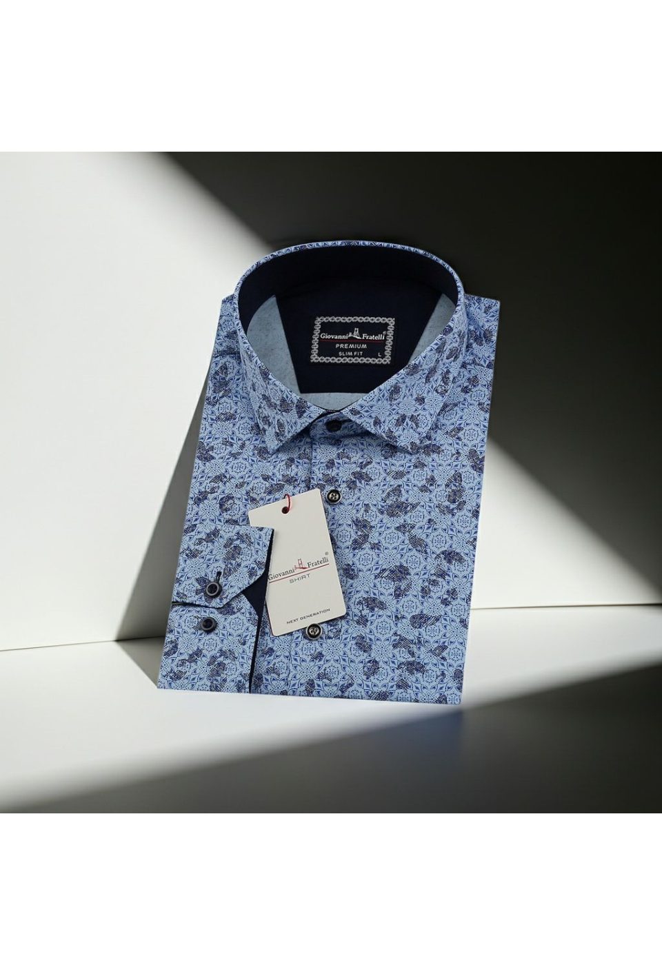 1490 CR 009 Slim Fit Uzun Kol Desenli Erkek Gömlek 3GMK311490009 - Giovanni Fratelli