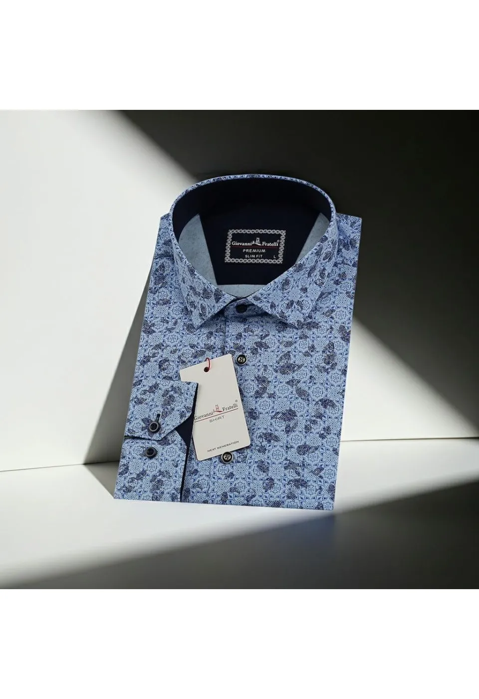 Slim Fit Uzun Kol Desenli Erkek Gömlek 3GMK311490009 - Giovanni Fratelli