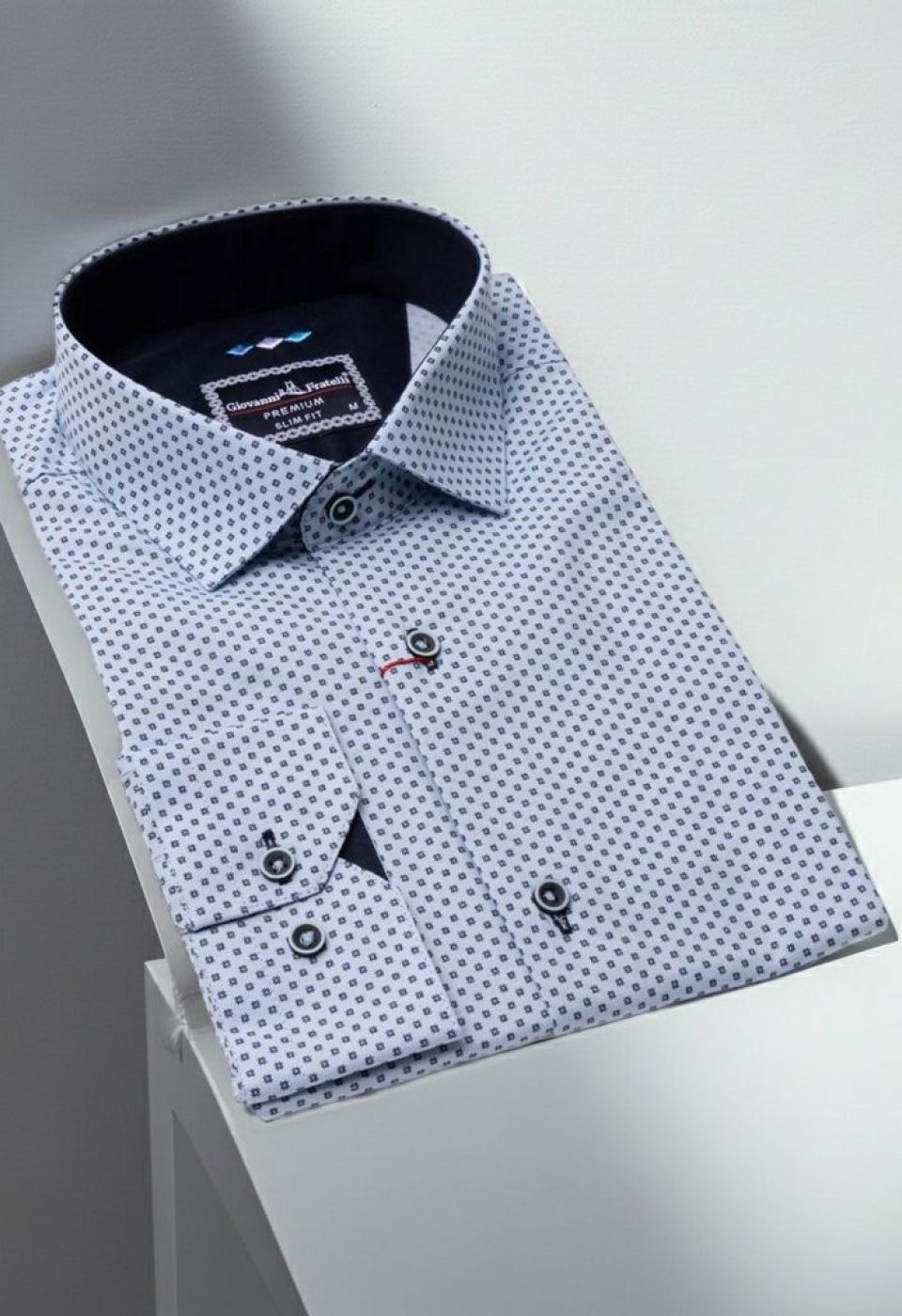 Slim Fit Uzun Kol Desenli Erkek Gömlek 3GMK311499005
