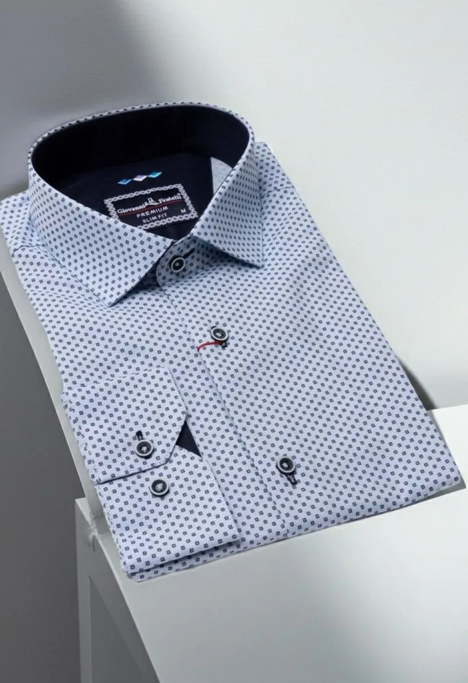 Slim Fit Uzun Kol Desenli Erkek Gömlek 3GMK311499005