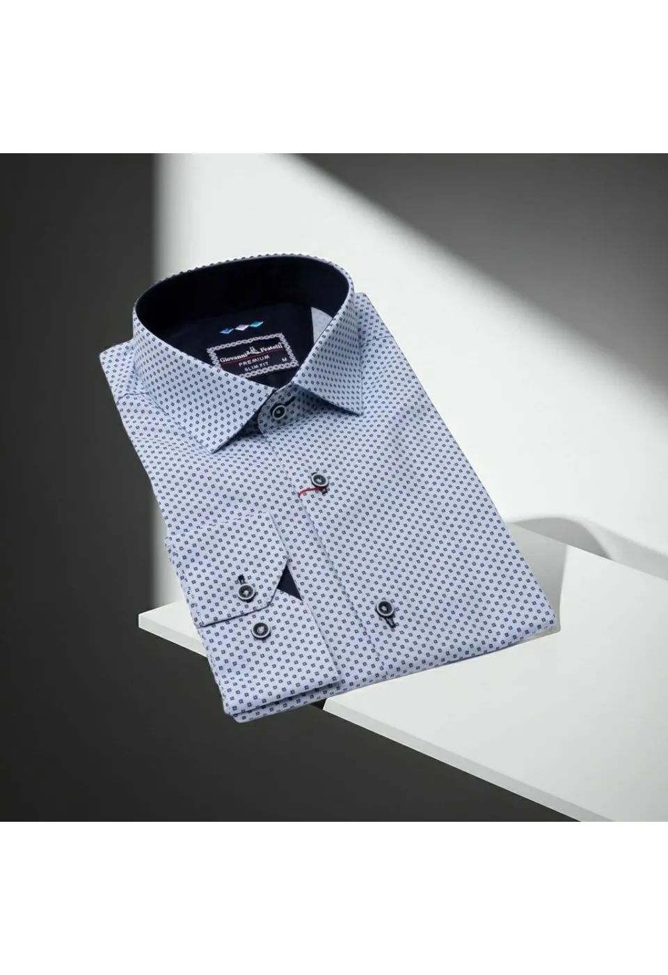 Slim Fit Uzun Kol Desenli Erkek Gömlek 3GMK311499005 - Giovanni Fratelli