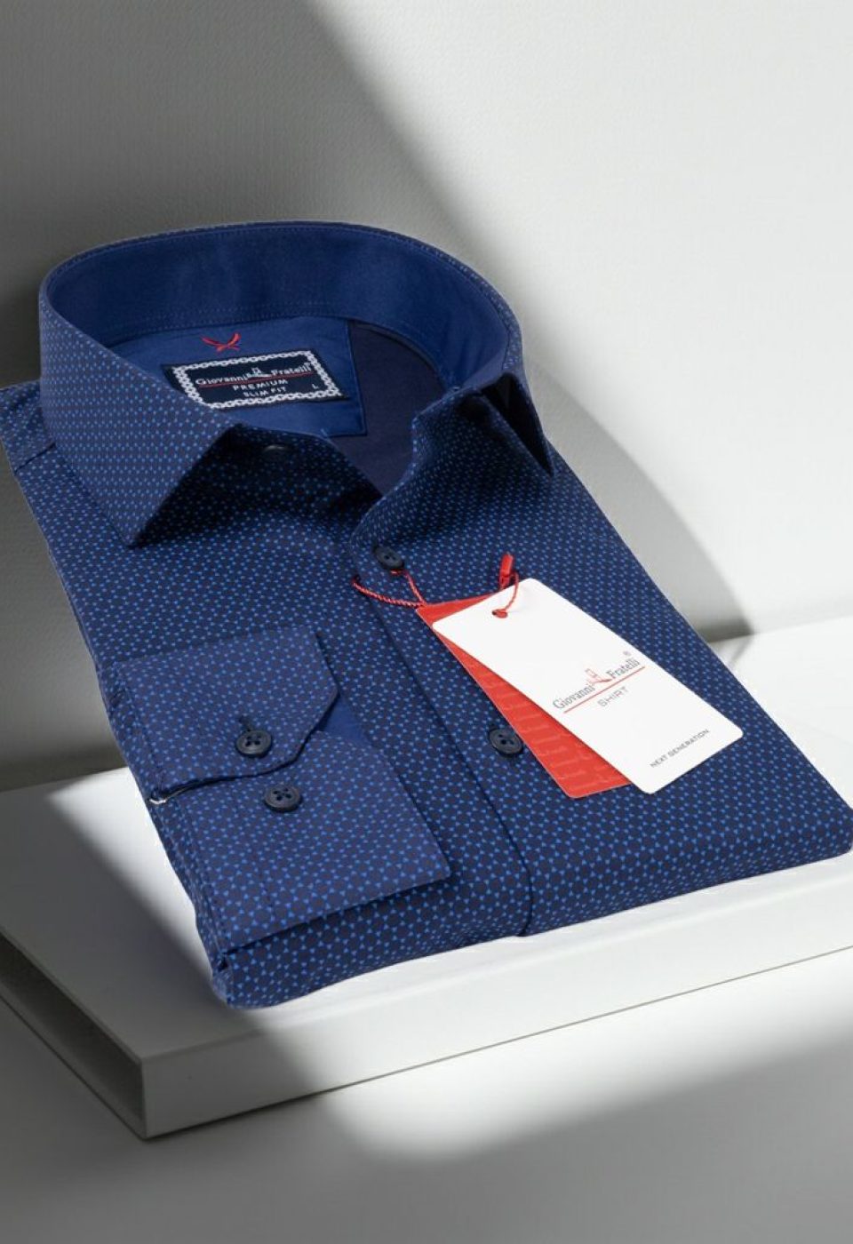 Slim Fit Uzun Kol Desenli Erkek Gömlek 3GMK311684004