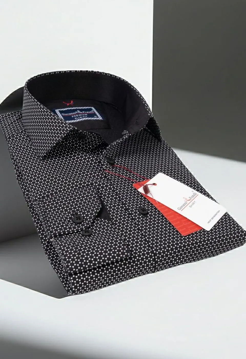 Slim Fit Uzun Kol Desenli Erkek Gömlek 3GMK311684009