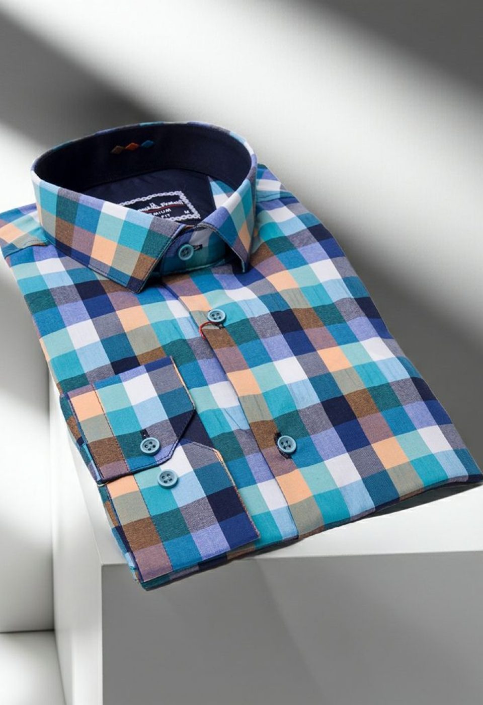 Slim Fit Uzun Kol Desenli Erkek Gömlek 3GMK311803005
