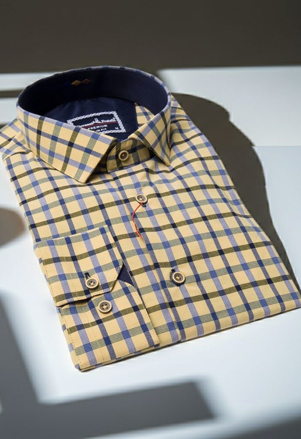 Slim Fit Uzun Kol Desenli Erkek Gömlek 3GMK311803014