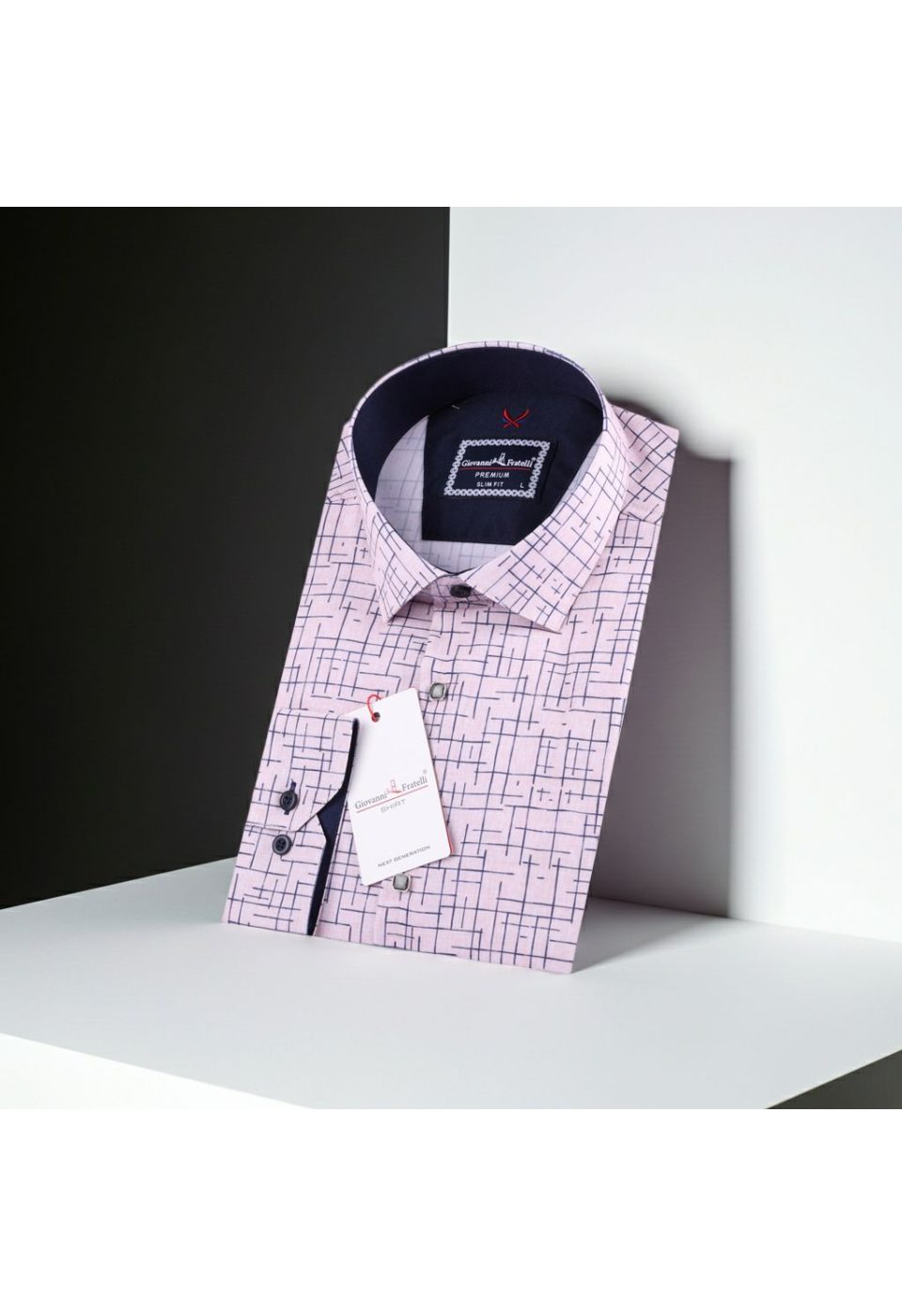 2100 CR 002 Slim Fit Uzun Kol Desenli Erkek Gömlek 3GMK312100002 - Giovanni Fratelli