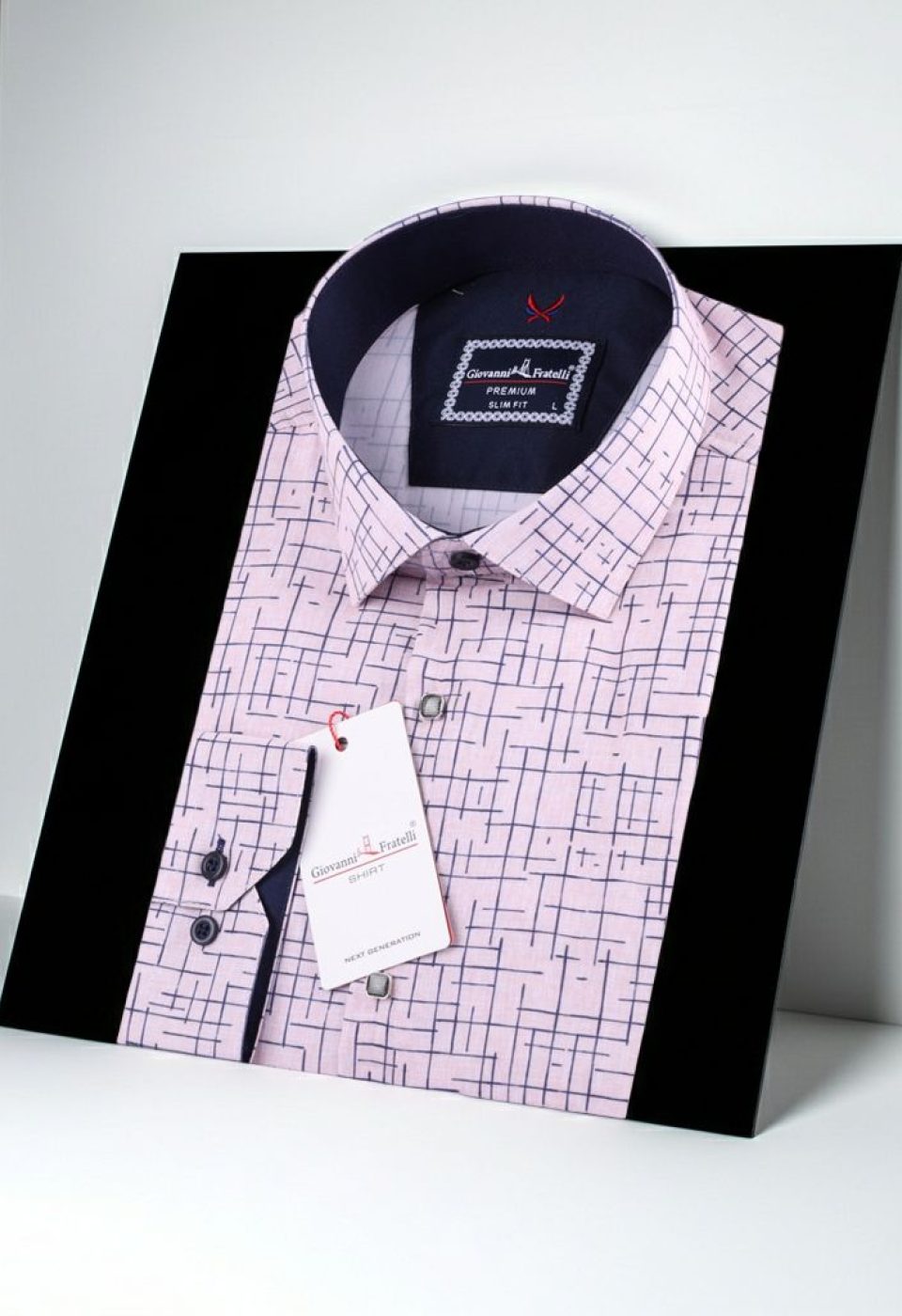 2100 CR 002 Slim Fit Uzun Kol Desenli Erkek Gömlek 3GMK312100002 - Giovanni Fratelli