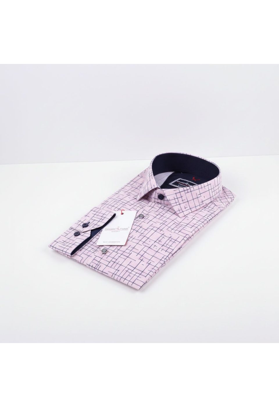 2100 CR 002 Slim Fit Uzun Kol Desenli Erkek Gömlek 3GMK312100002 - Giovanni Fratelli