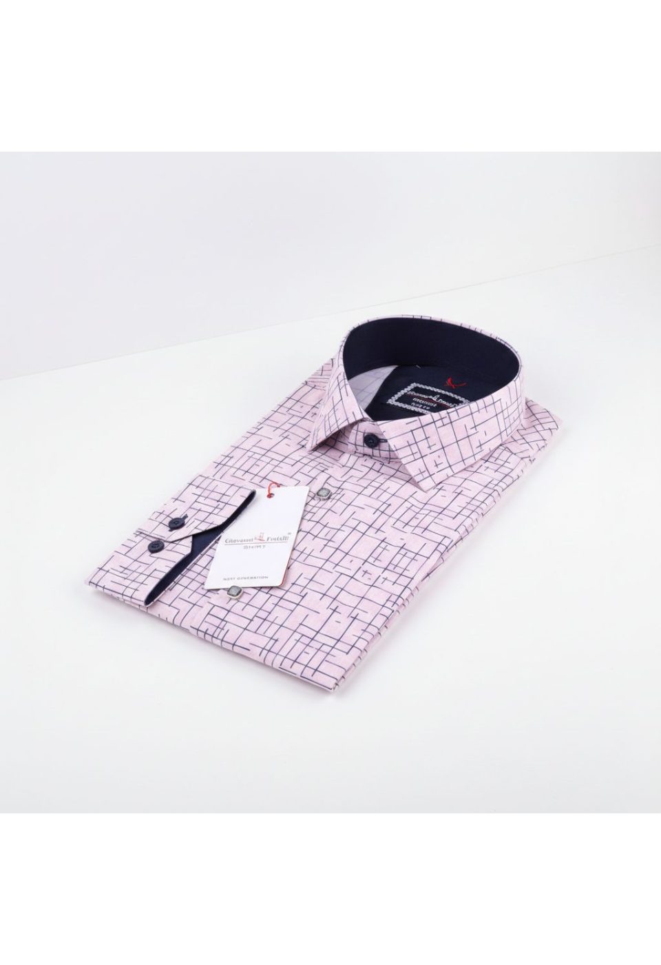 2100 CR 002 Slim Fit Uzun Kol Desenli Erkek Gömlek 3GMK312100002 - Giovanni Fratelli