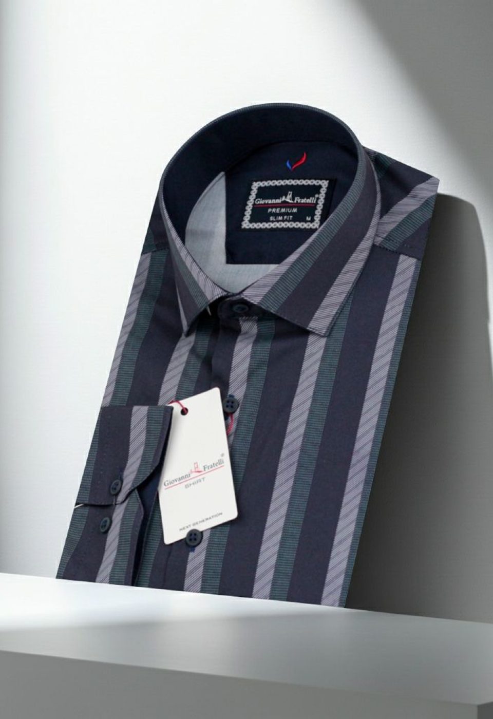 Slim Fit Uzun Kol Desenli Erkek Gömlek 3GMK312101008