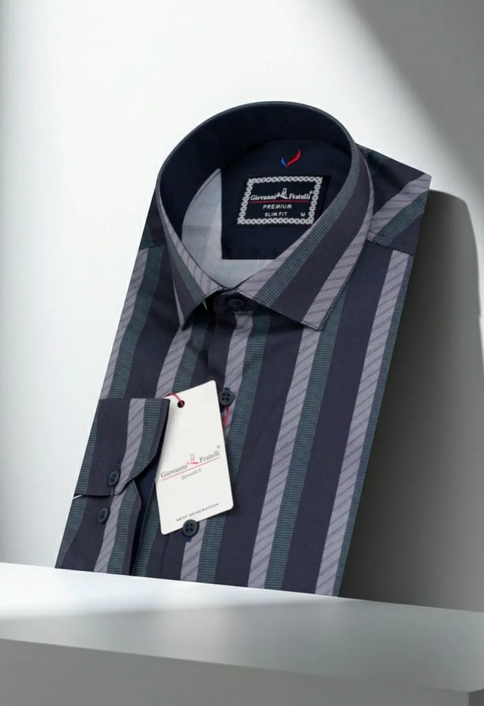 Slim Fit Uzun Kol Desenli Erkek Gömlek 3GMK312101008