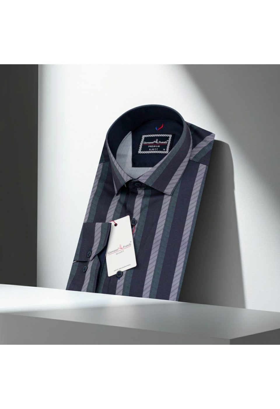Slim Fit Uzun Kol Desenli Erkek Gömlek 3GMK312101008 - Giovanni Fratelli