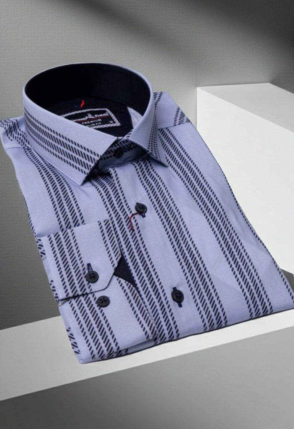 Slim Fit Uzun Kol Desenli Erkek Gömlek 3GMK312101009
