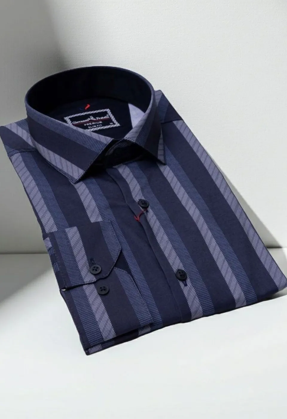 Slim Fit Uzun Kol Desenli Erkek Gömlek 3GMK312101012