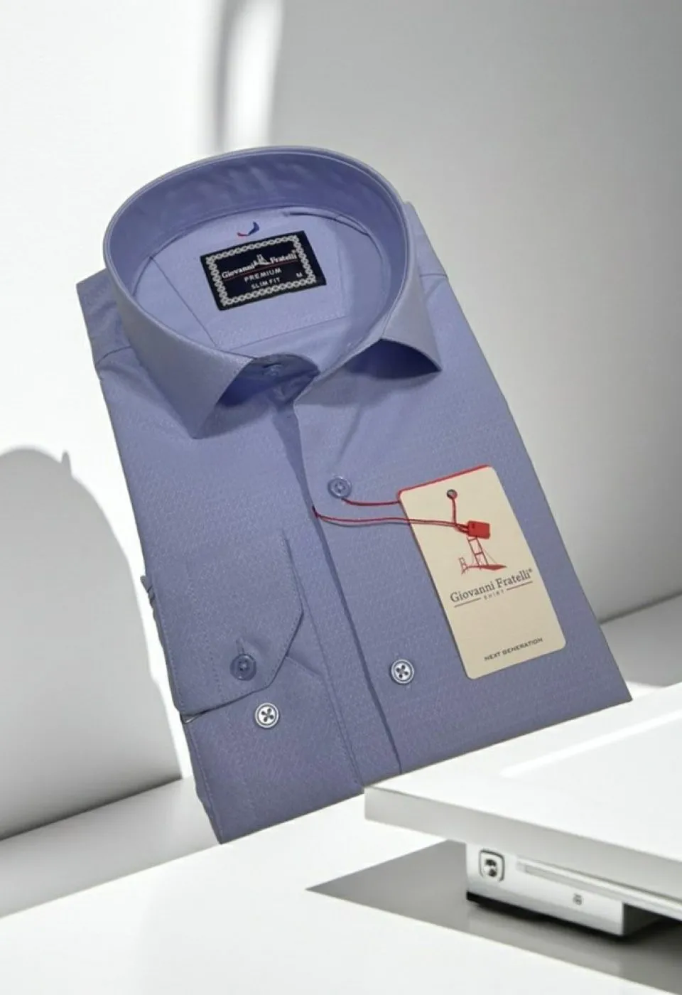 Slim Fit Uzun Kol Desenli Jakar Armürlü Gömlek 2103 CR 003