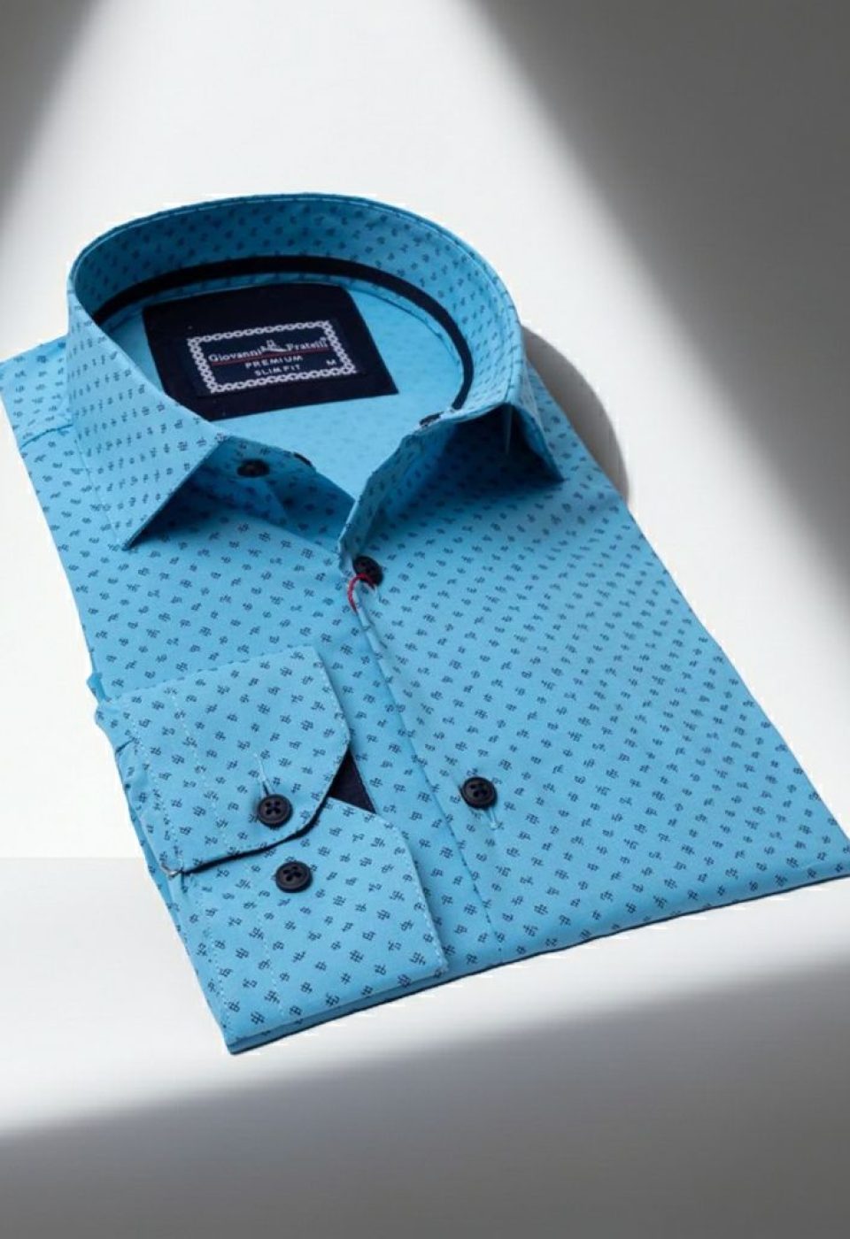 Slim Fit Uzun Kol Desenli Erkek Gömlek 3GMK312110004