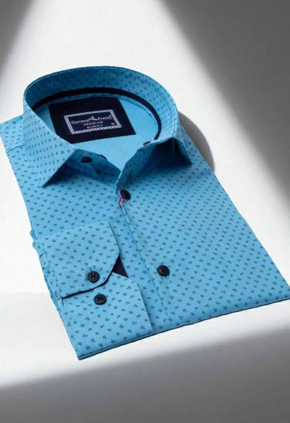 Slim Fit Uzun Kol Desenli Erkek Gömlek 3GMK312110004
