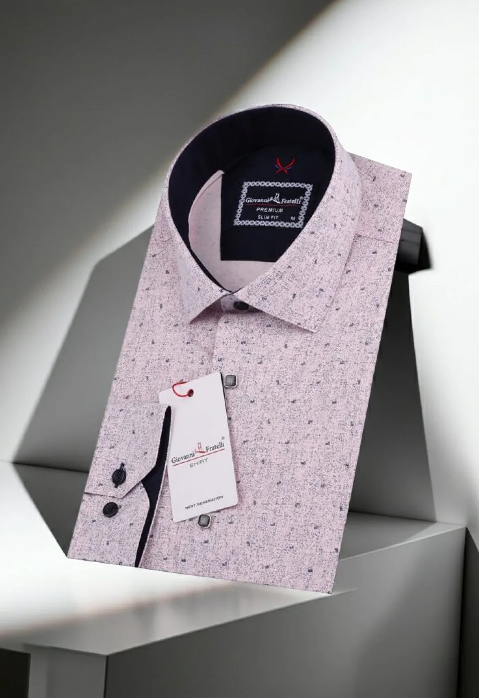 Slim Fit Uzun Kol Desenli Erkek Gömlek 3GMK312113006