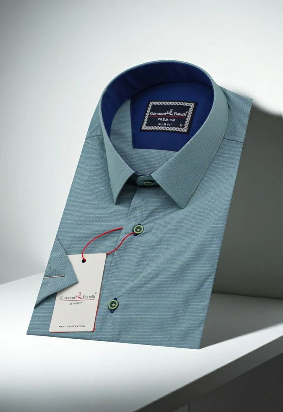 Slim Fit Kısa Kol Desenli Erkek Gömlek 3GMK341420004