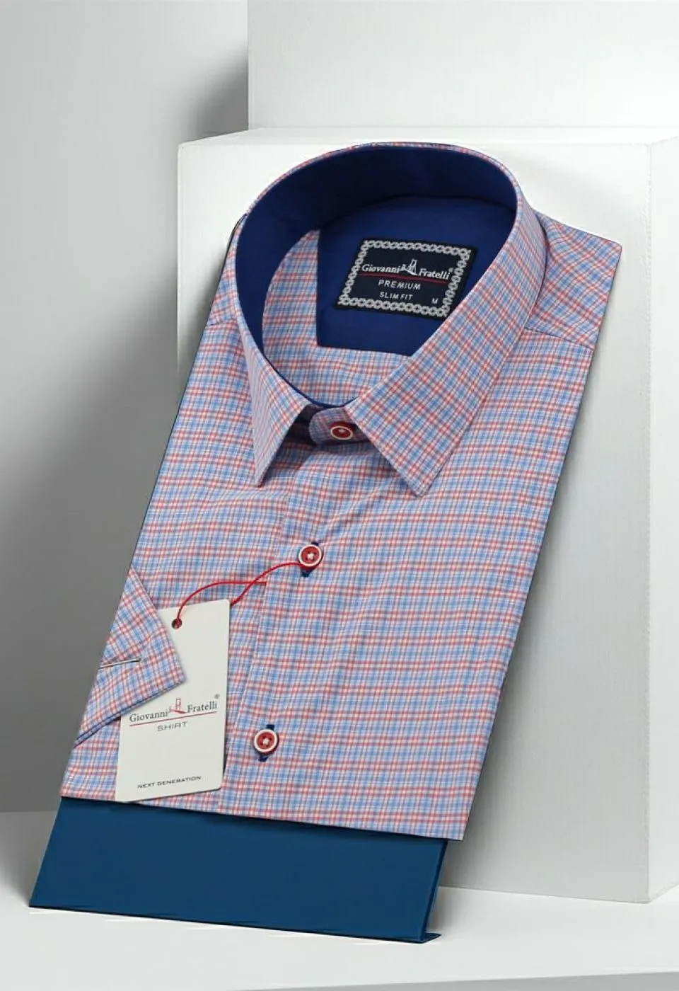 Slim Fit Kısa Kol Desenli Erkek Gömlek 3GMK341420006