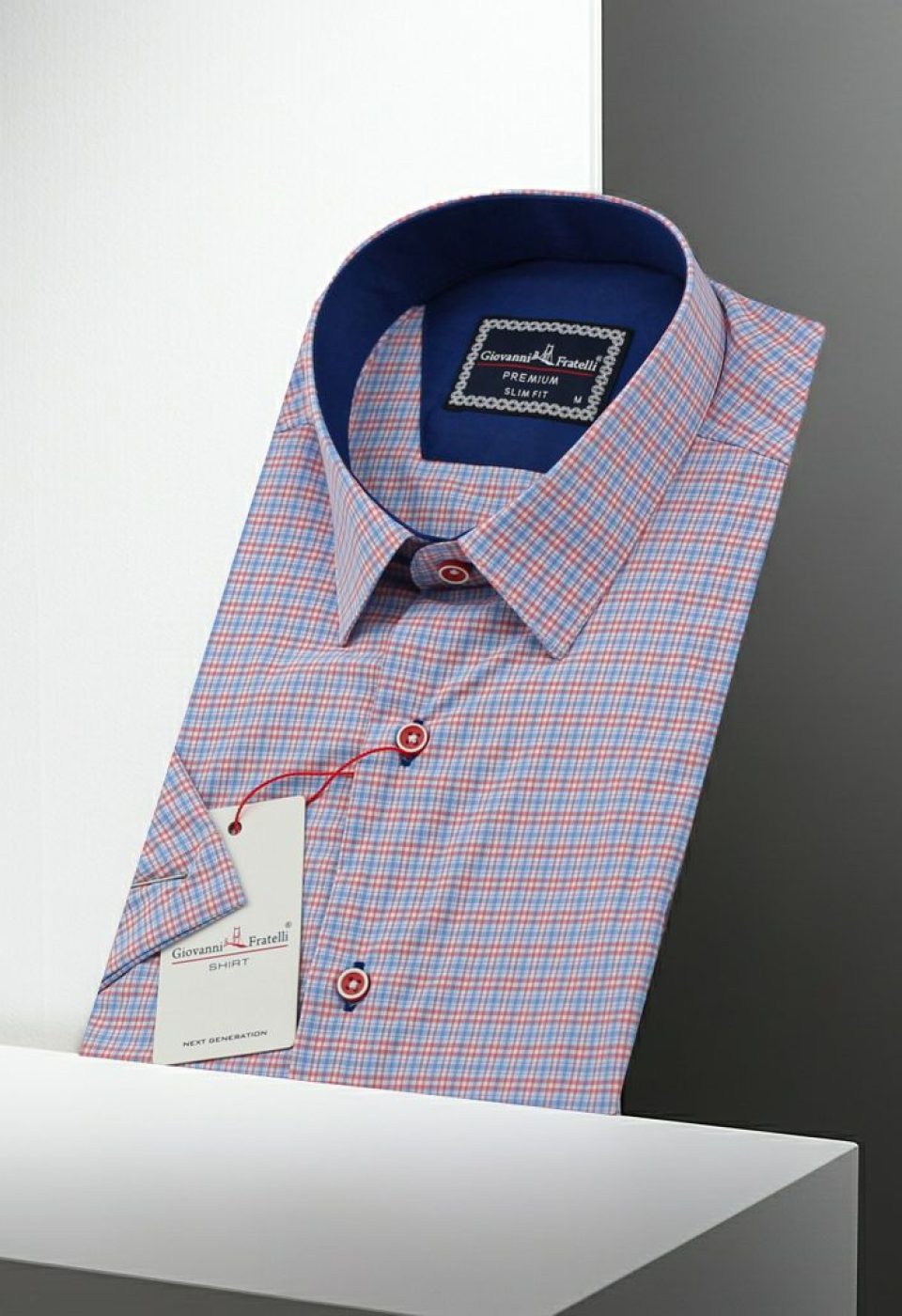 Slim Fit Kısa Kol Desenli Erkek Gömlek 3GMK341420006