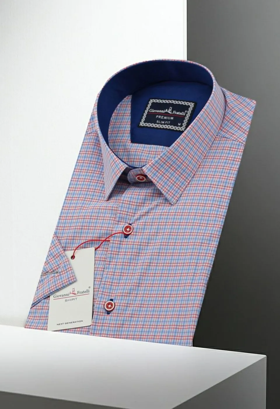 Slim Fit Kısa Kol Desenli Erkek Gömlek 3GMK341420006