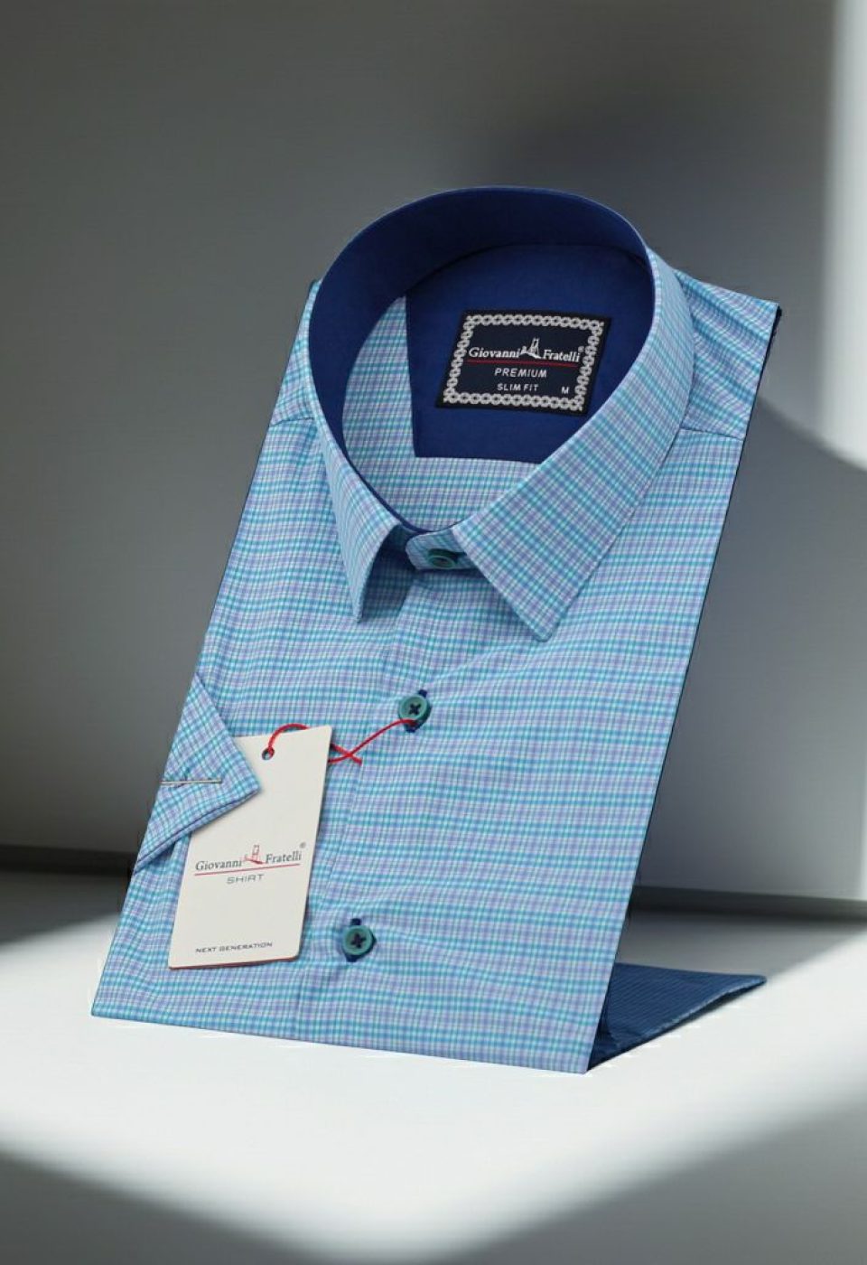 Slim Fit Kısa Kol Desenli Erkek Gömlek 3GMK341420007
