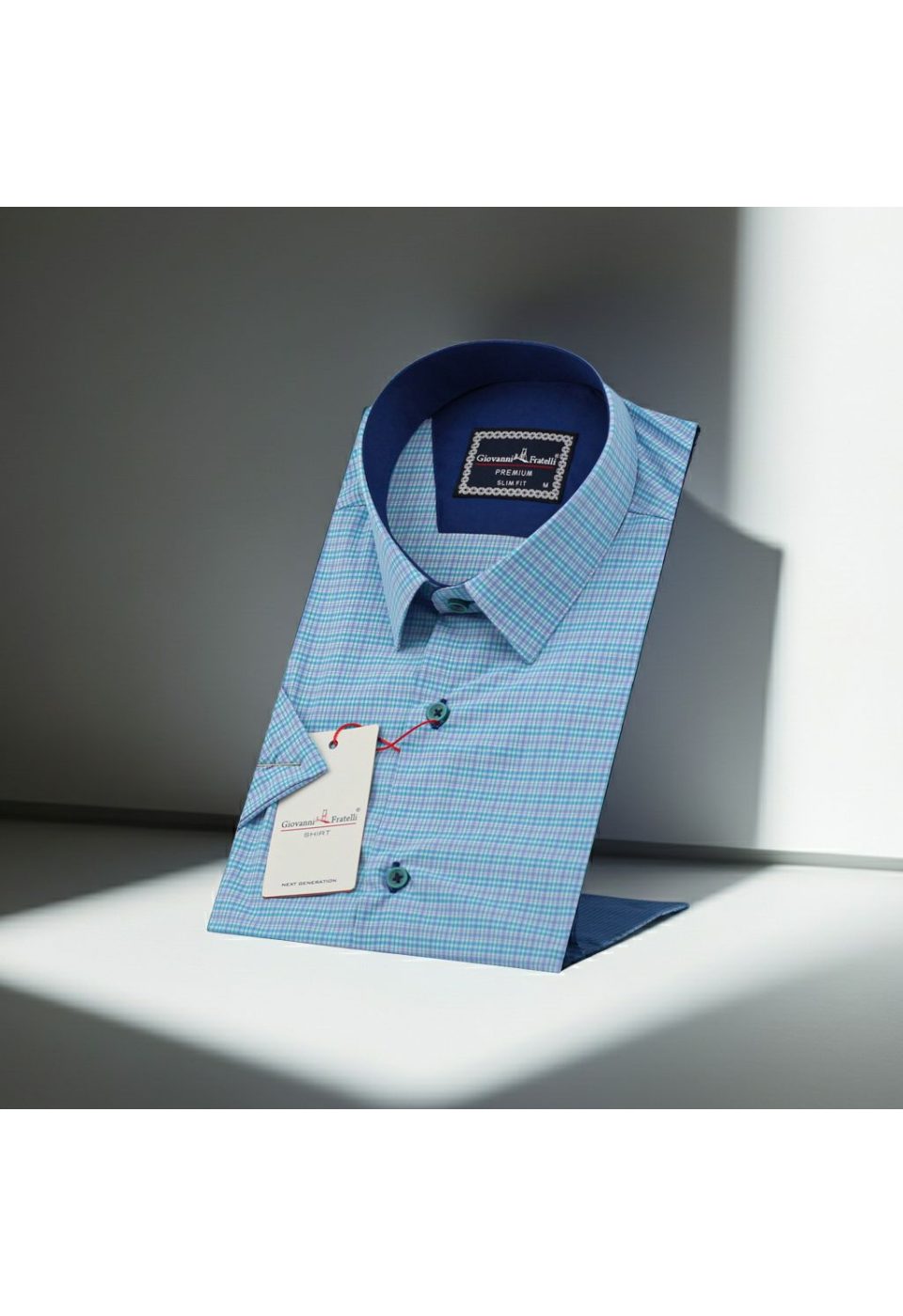 Slim Fit Kısa Kol Desenli Erkek Gömlek 3GMK341420007 - Giovanni Fratelli