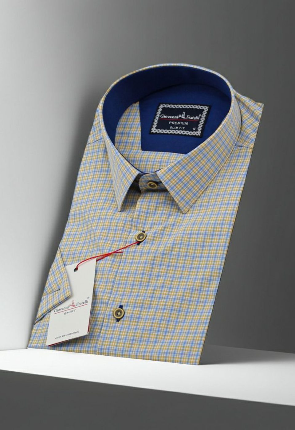 Slim Fit Kısa Kol Desenli Erkek Gömlek 3GMK341420008