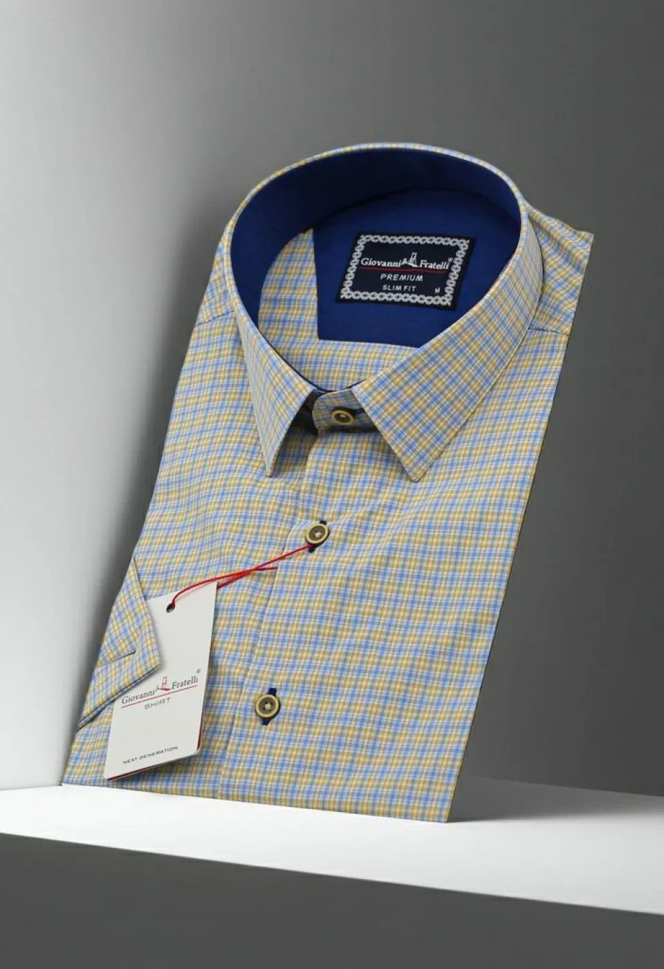 Slim Fit Kısa Kol Desenli Erkek Gömlek 3GMK341420008