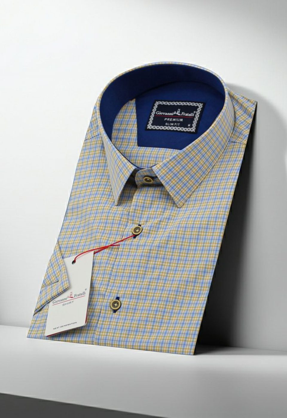 Slim Fit Kısa Kol Desenli Erkek Gömlek 3GMK341420008