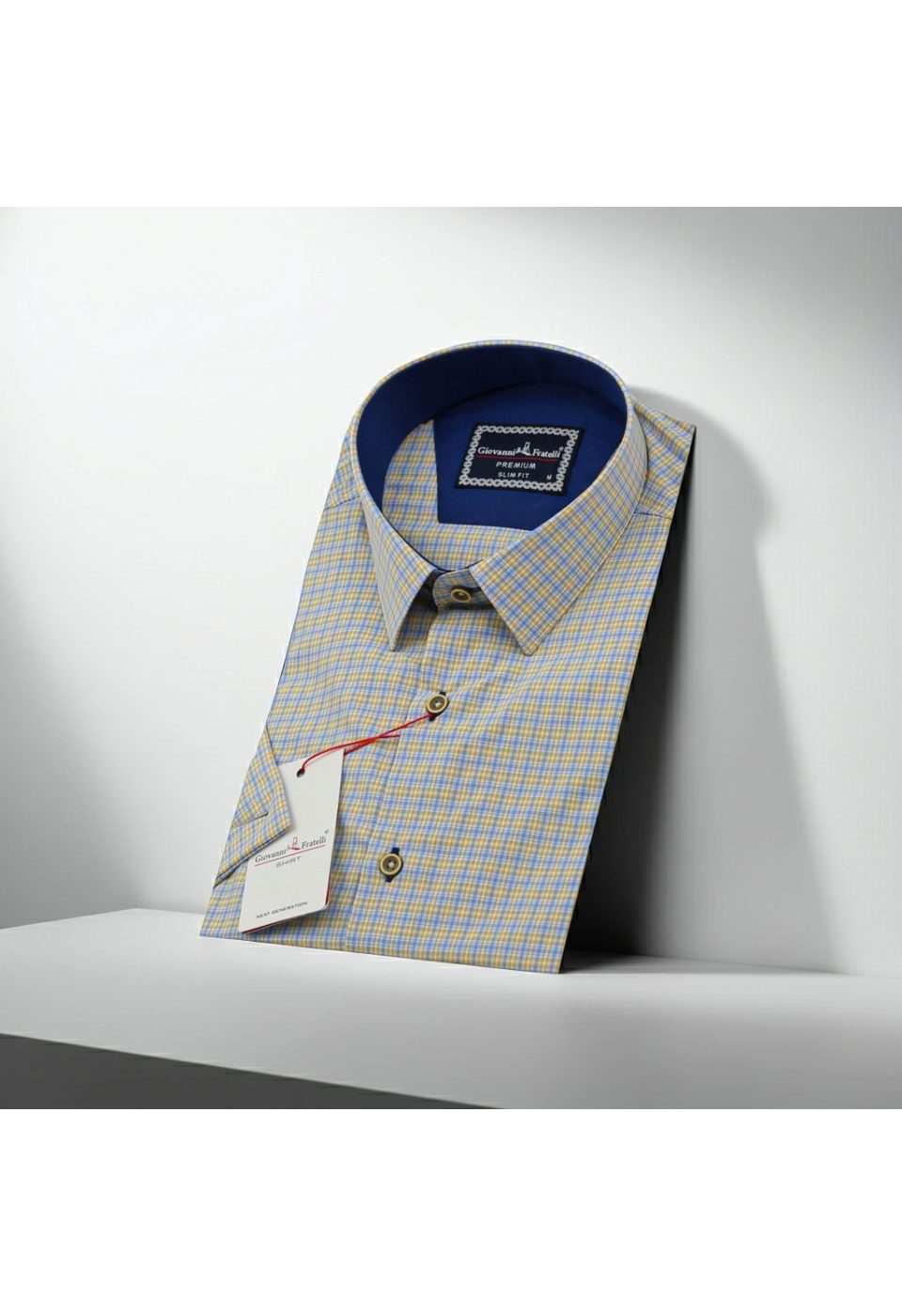 1420 CR K 008 Slim Fit Kısa Kol Desenli Erkek Gömlek 3GMK341420008 - Giovanni Fratelli