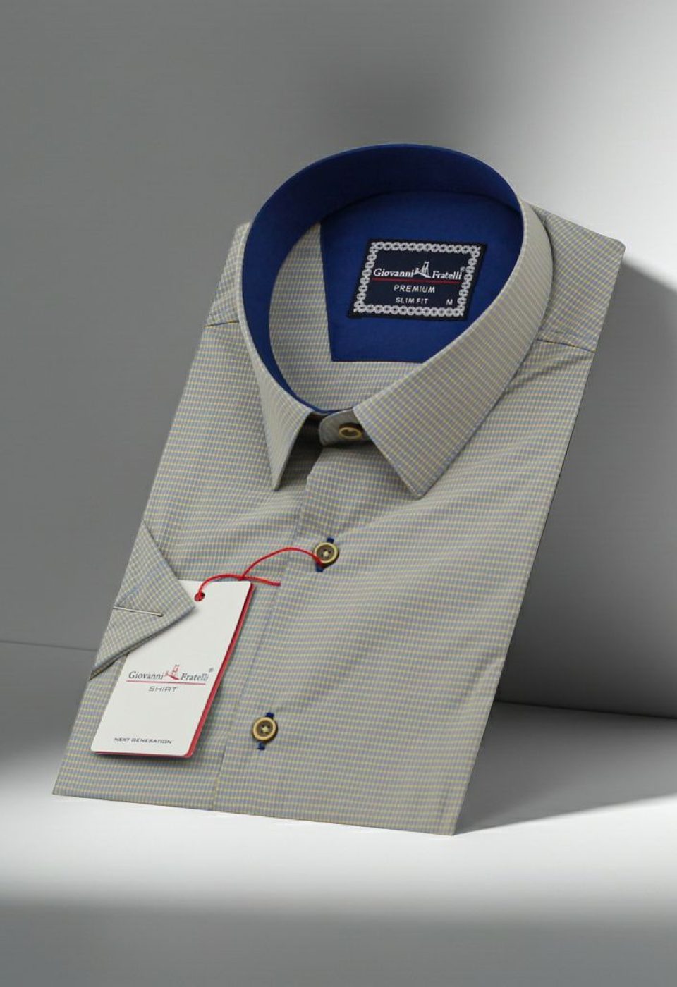 Slim Fit Kısa Kol Desenli Erkek Gömlek 3GMK341420009