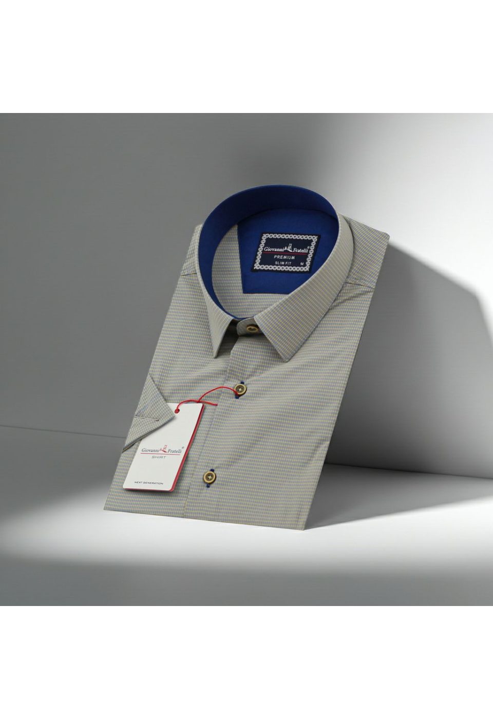 Slim Fit Kısa Kol Desenli Erkek Gömlek 3GMK341420009 - Giovanni Fratelli