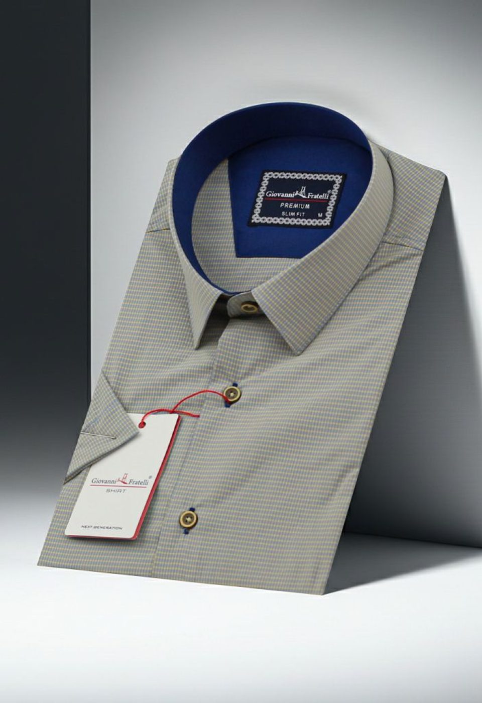 Slim Fit Kısa Kol Desenli Erkek Gömlek 3GMK341420009