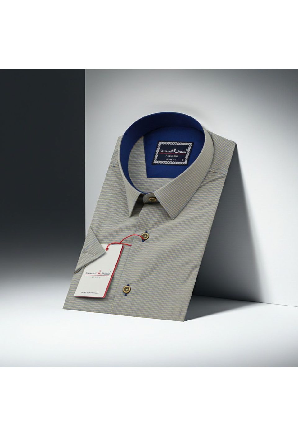 Slim Fit Kısa Kol Desenli Erkek Gömlek 3GMK341420009 - Giovanni Fratelli