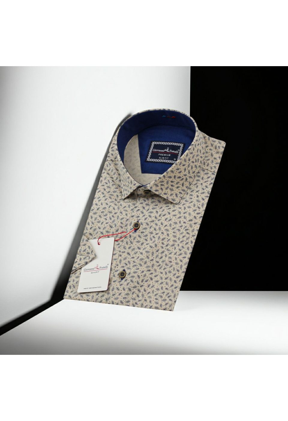 Slim Fit Kısa Kol Desenli Erkek Gömlek 3GMK321427002 - Giovanni Fratelli