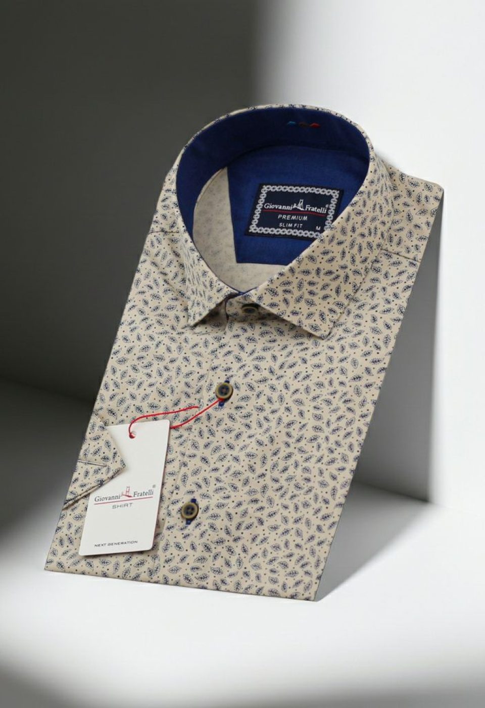 Slim Fit Kısa Kol Desenli Erkek Gömlek 3GMK321427002 - Giovanni Fratelli