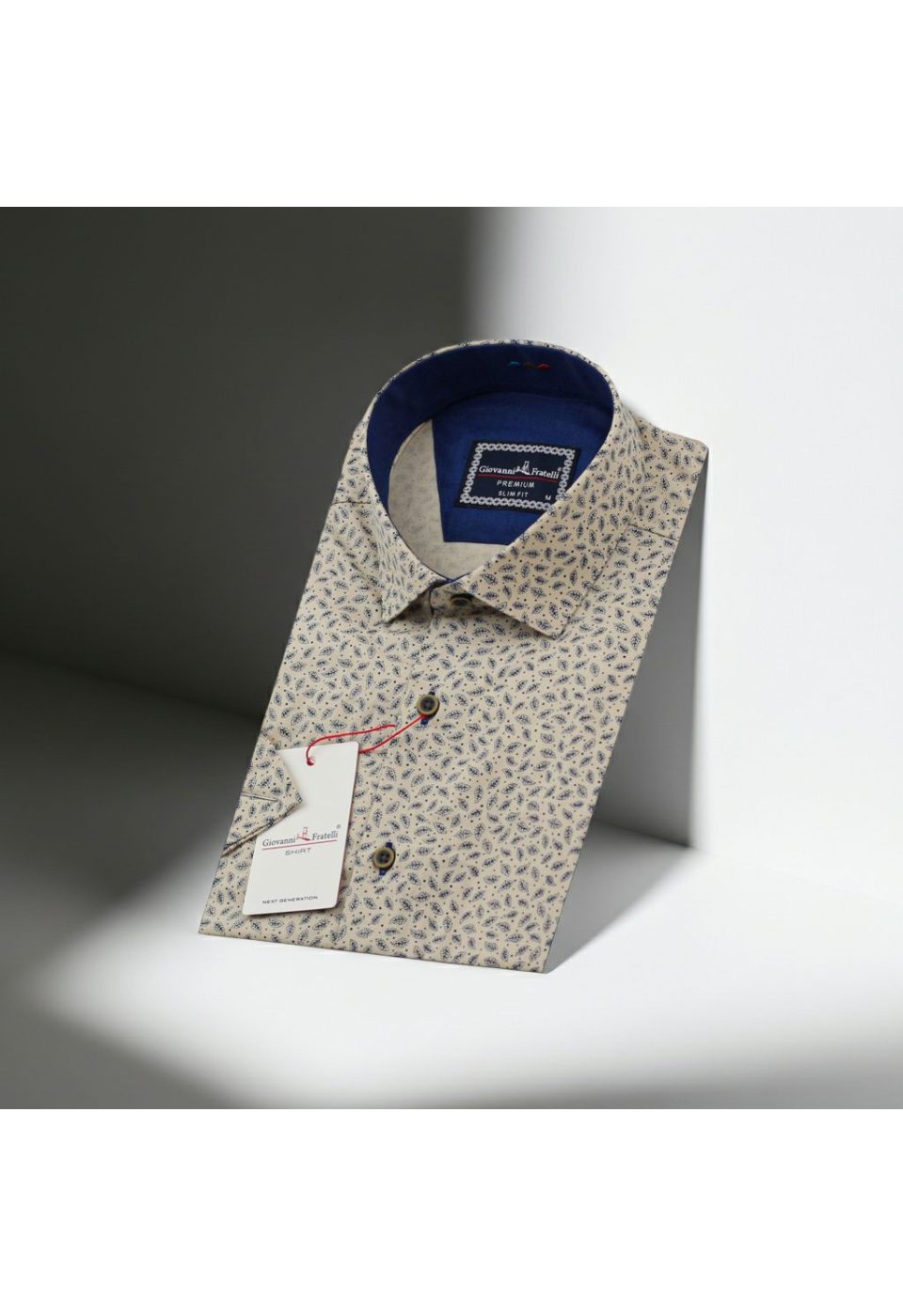 Slim Fit Kısa Kol Desenli Erkek Gömlek 3GMK321427002 - Giovanni Fratelli