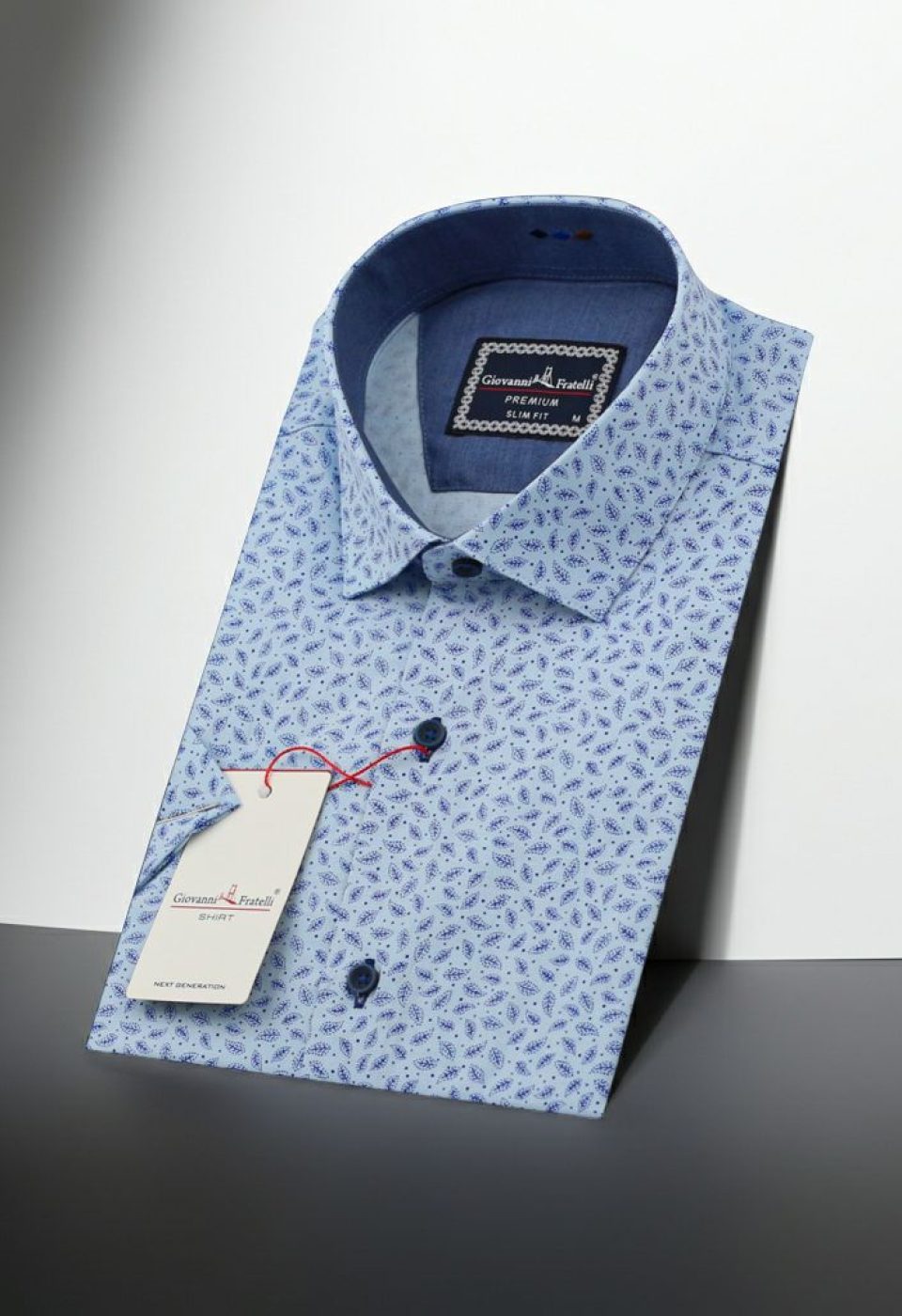 Slim Fit Kısa Kol Desenli Erkek Gömlek 3GMK321427007