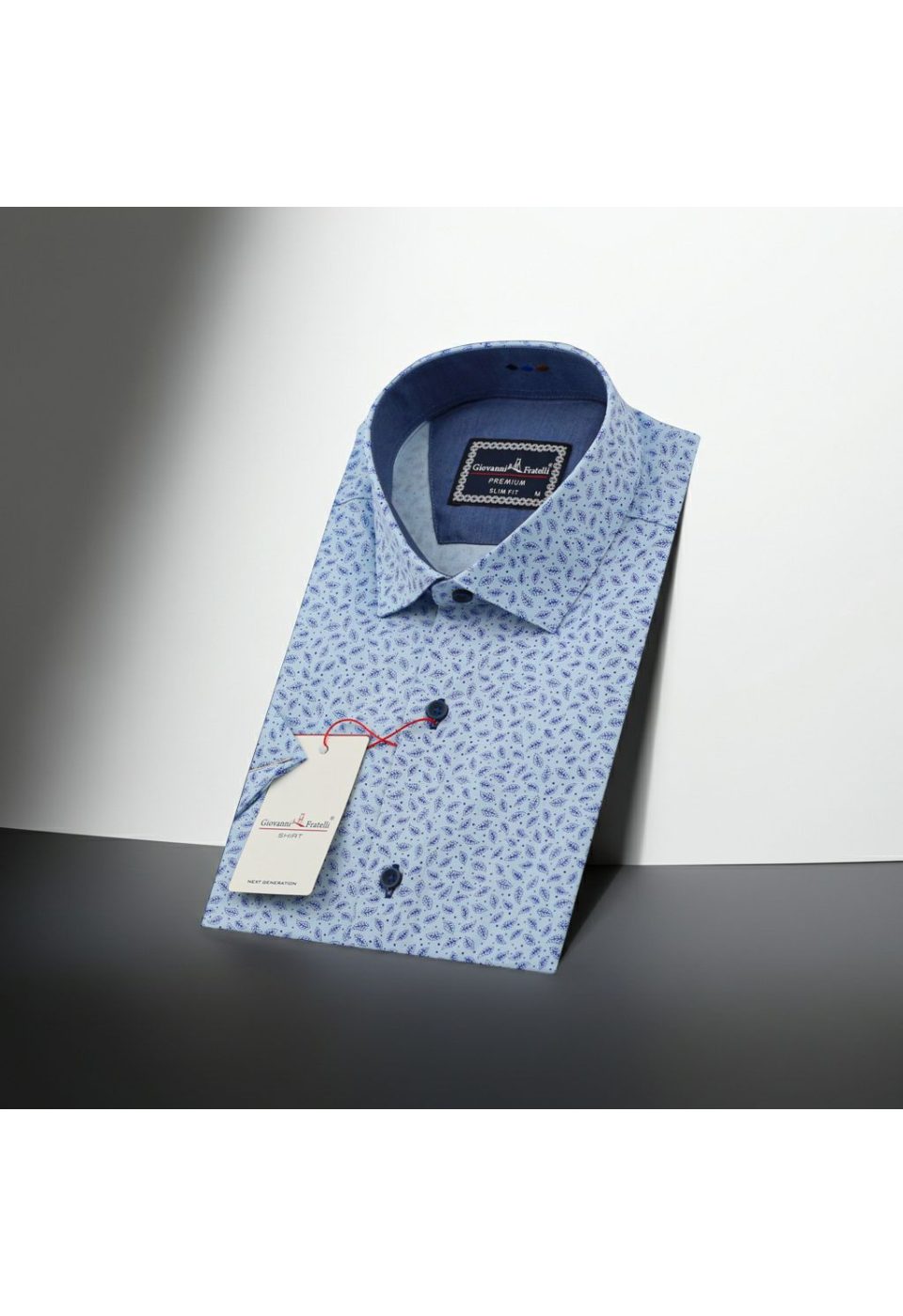 Slim Fit Kısa Kol Desenli Erkek Gömlek 3GMK321427007 - Giovanni Fratelli