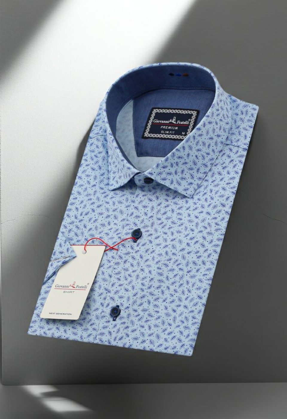 Slim Fit Kısa Kol Desenli Erkek Gömlek 3GMK321427007 - Giovanni Fratelli